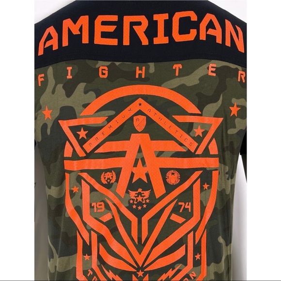 AMERICAN FIGHTER Men's T-shirt GLOVER Athletic Military Green XS-4XL - Picture 9 of 11
